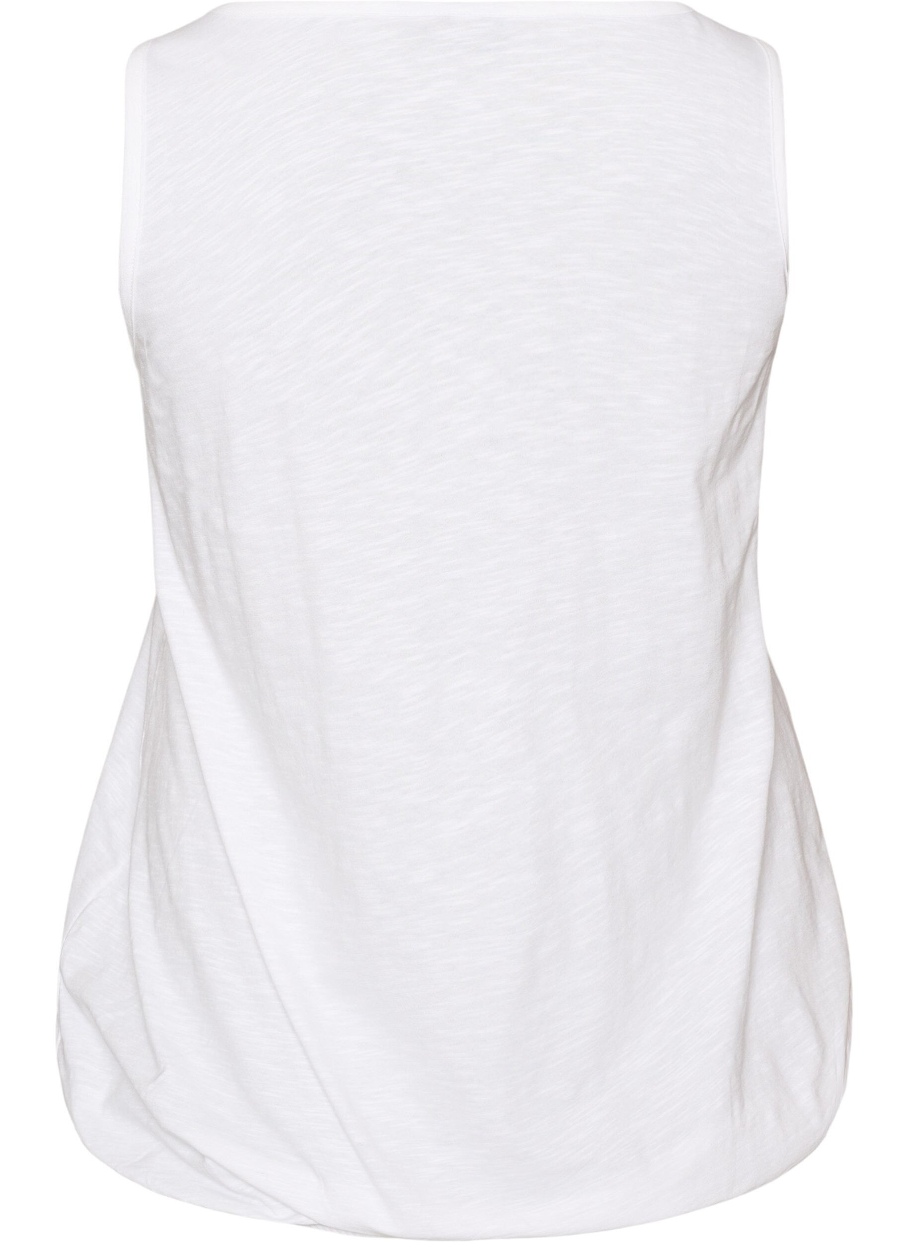 ZizzifashionTank top in organic cotton with V-neck and buttons, White, Packshot image number 1