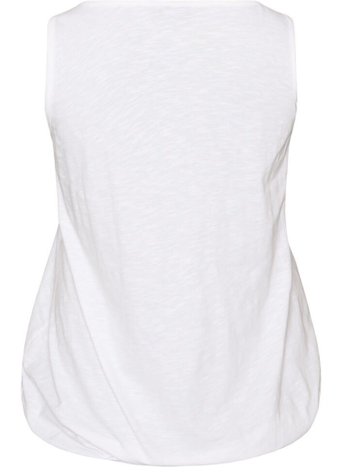Tank top in organic cotton with V-neck and buttons, White, Packshot image number 1