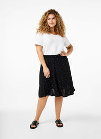 2-pack skirt in viscose, Black / Black W. dot, Model