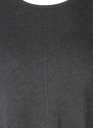 Knitted A-line blouse, Dark Grey Melange, Packshot image number 2