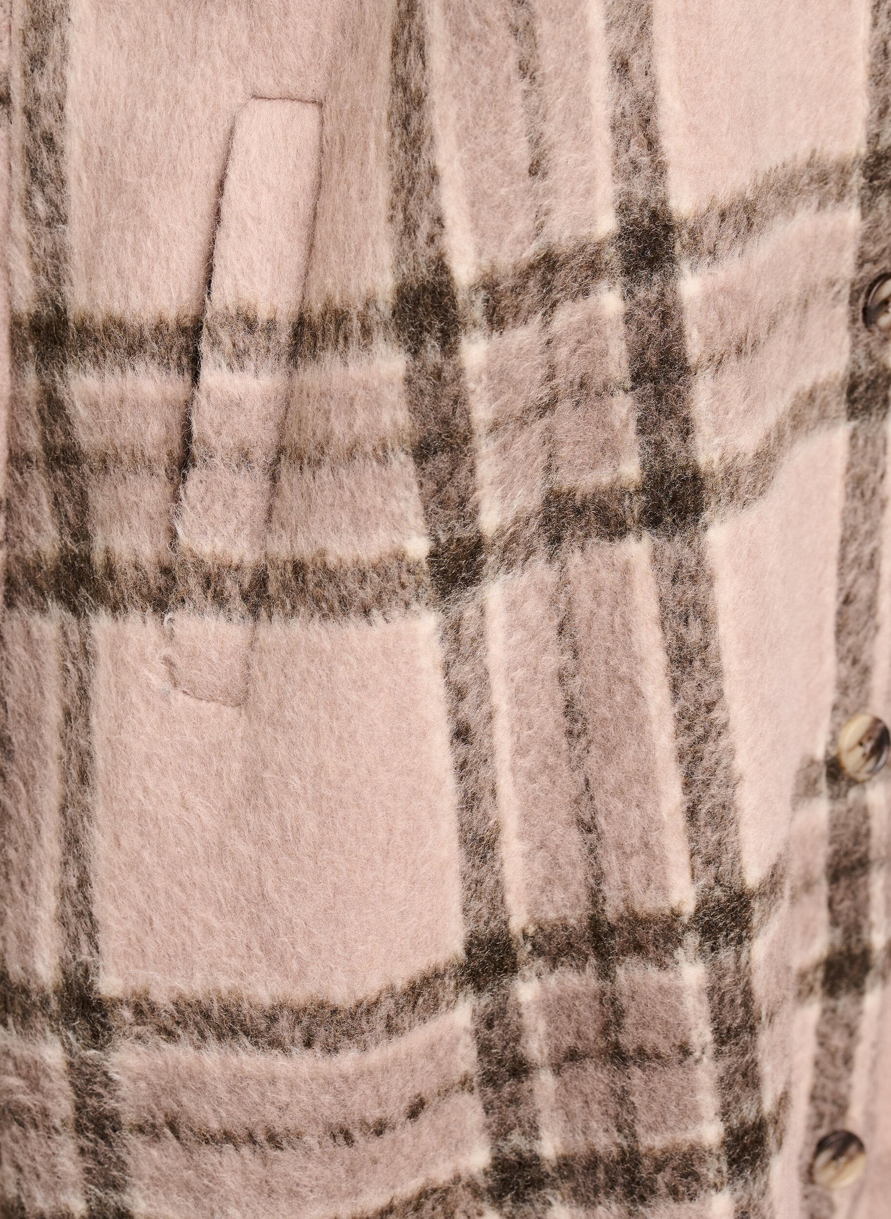 Zizzifashion Long checked vest in brushed quality, Beige, Packshot image number 3