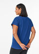 Loose training t-shirt with v-neck, Blue, Model image number 2