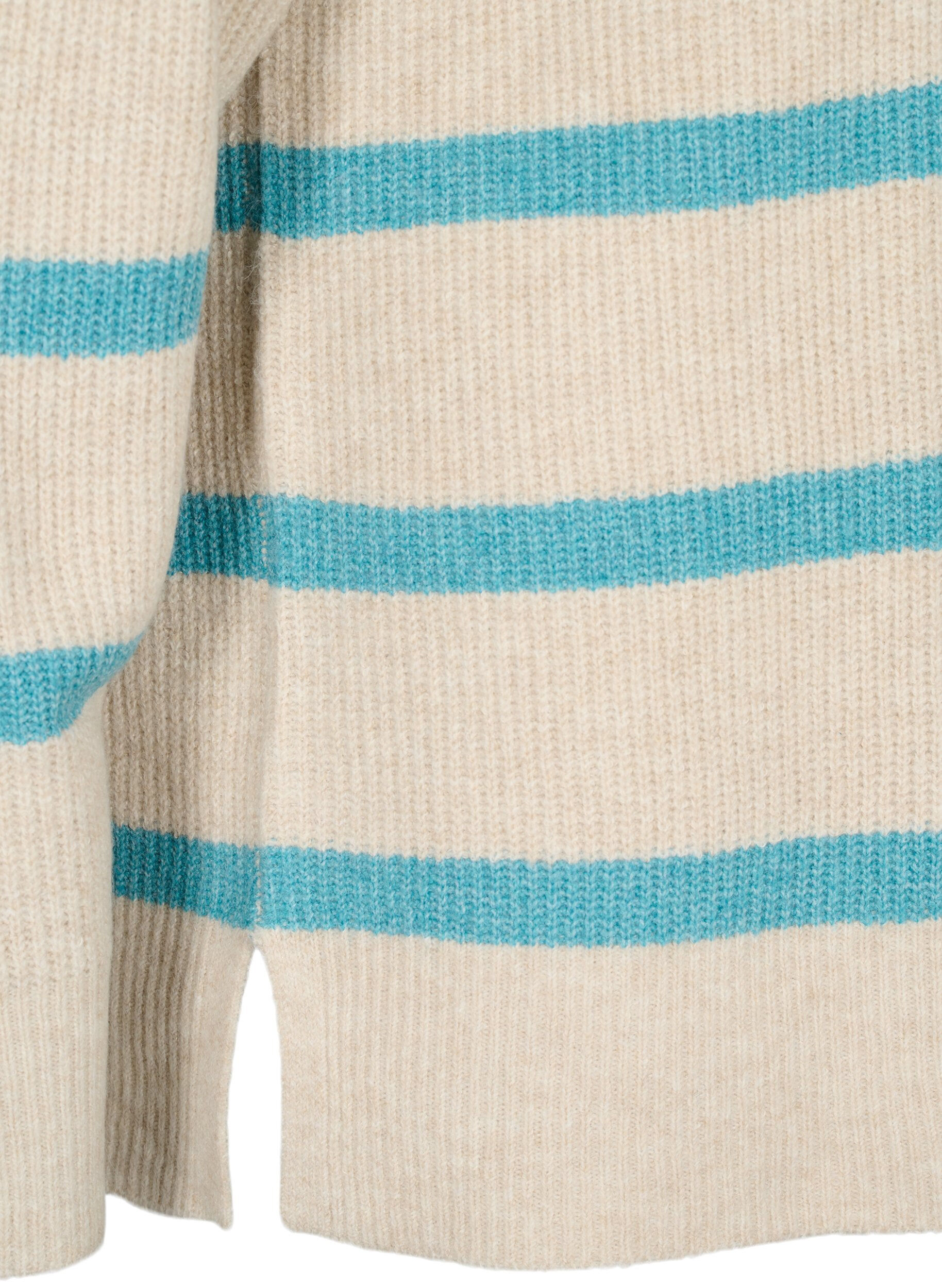 Zizzifashion Rib-knit sweater with stripes, P.Stone/Reef W.Mel., Packshot image number 3