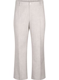 Melange trousers with elastic and button closure