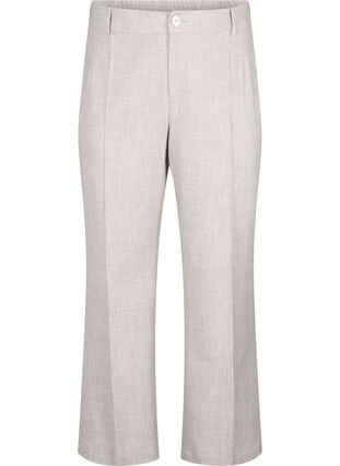 Melange trousers with elastic and button closure, String, Packshot image number 0