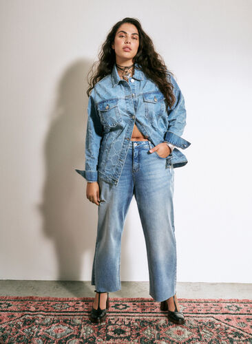 Cropped Vera jeans with destroy details	, Blue Denim, Image image number 0
