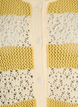 Knitted cardigan with eyelet embroidery and stripes, Yellow, Packshot image number 2