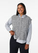 Patterned knitted vest with decorative buttons, Grey, Model image number 0