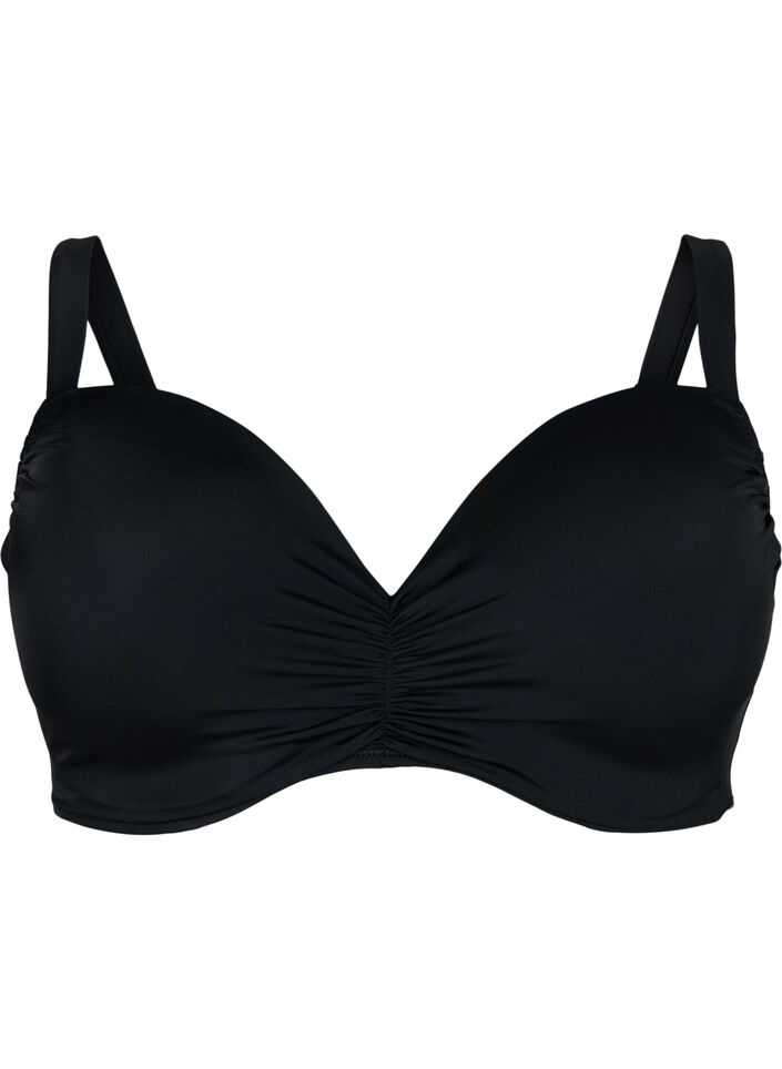 Bikini bra with shaped cups, Black, Packshot image number 0
