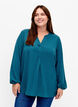 Plain colour top with v-neck, Deep Teal, Model image number 0