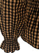 Checked blouse with smocking and peplum, Brown, Packshot image number 3