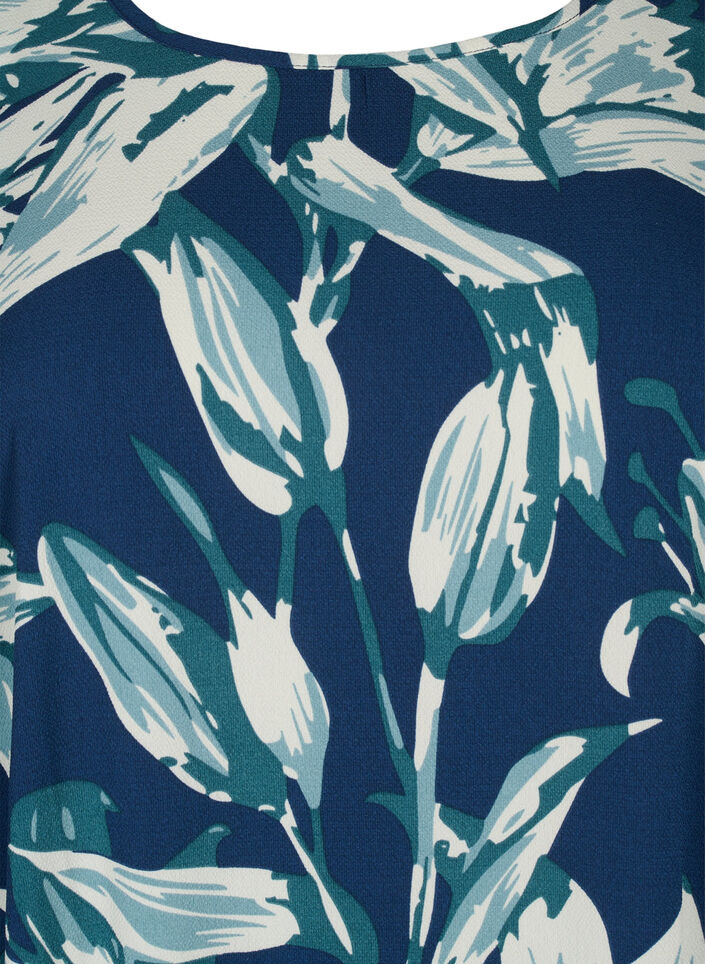 Dress with print and short sleeves, Blue, Packshot image number 2