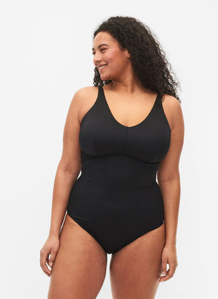Swimsuit with removable inserts, Black, Model image number 0