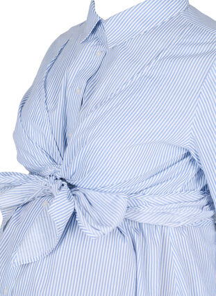 Cotton maternity shirt dress, Blue Stripe, Packshot image number 2
