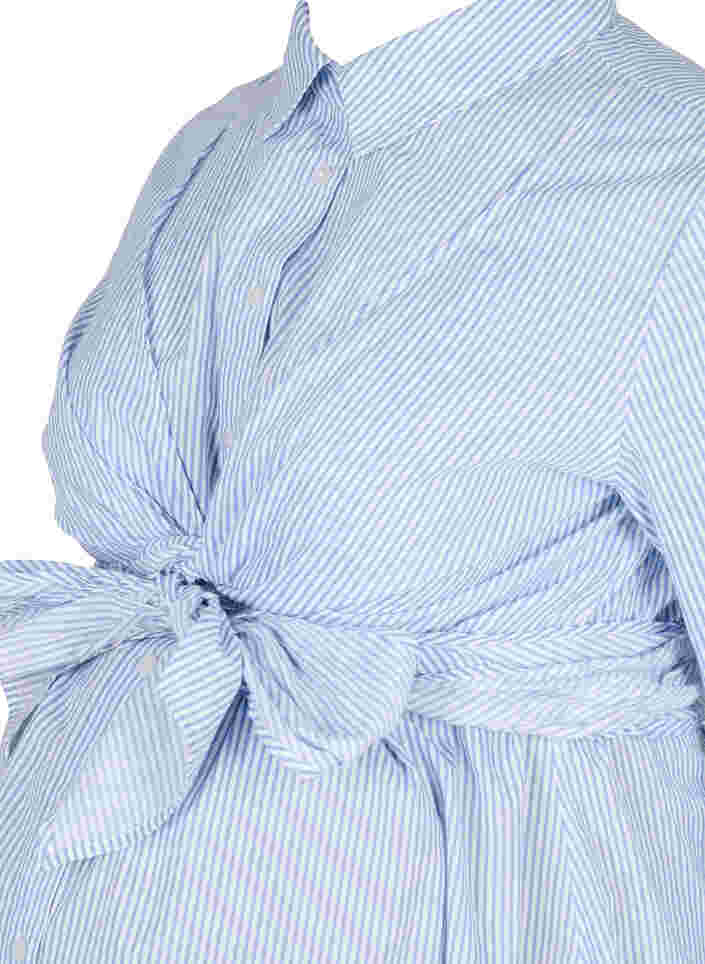 Cotton maternity shirt dress, Blue Stripe, Packshot image number 2