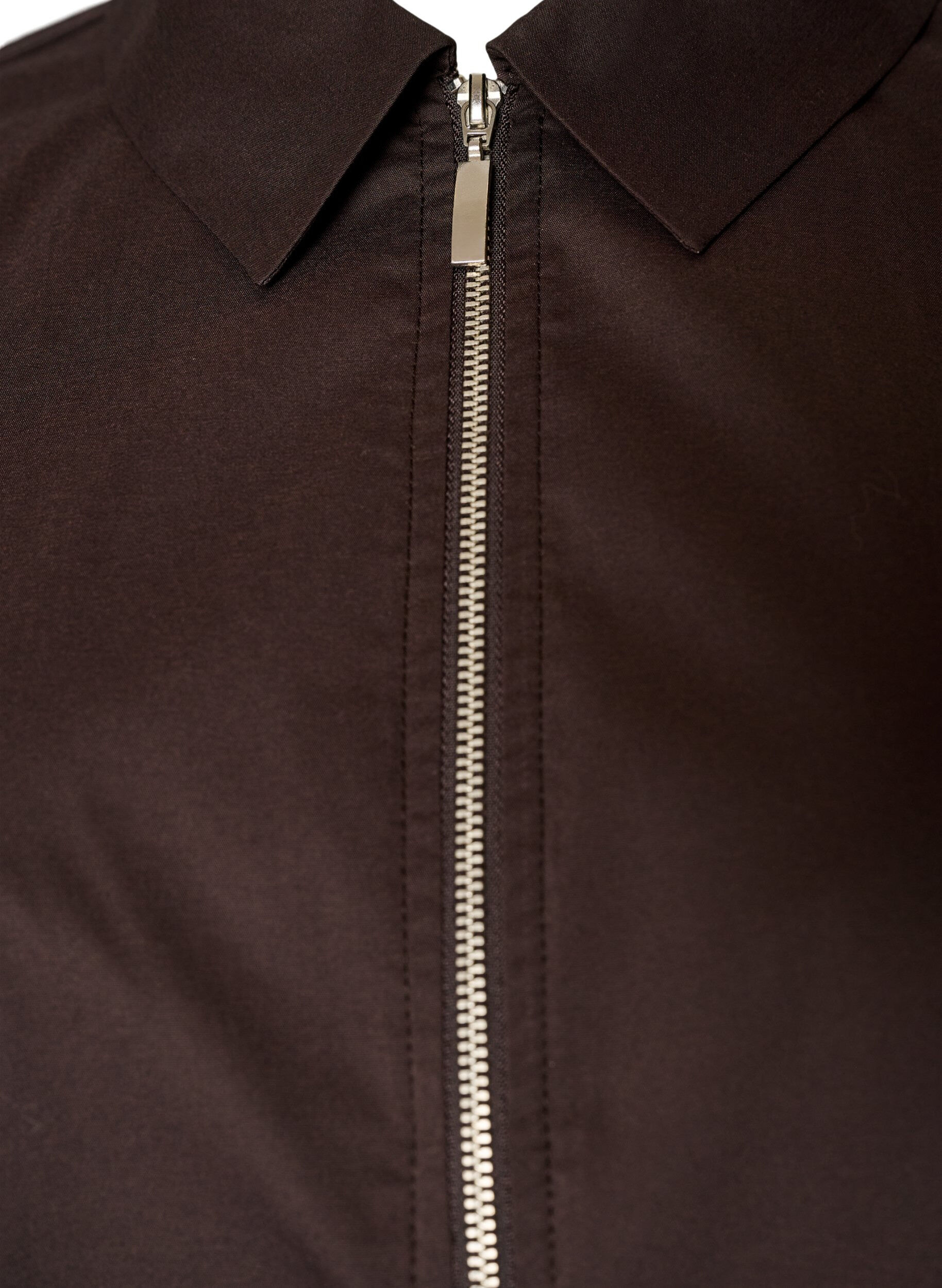 ZizzifashionShort shirt with a two-way zip, Brown, Packshot image number 2