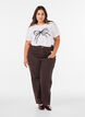 T-shirt in organic cotton with decorative motif, White, Model image number 1