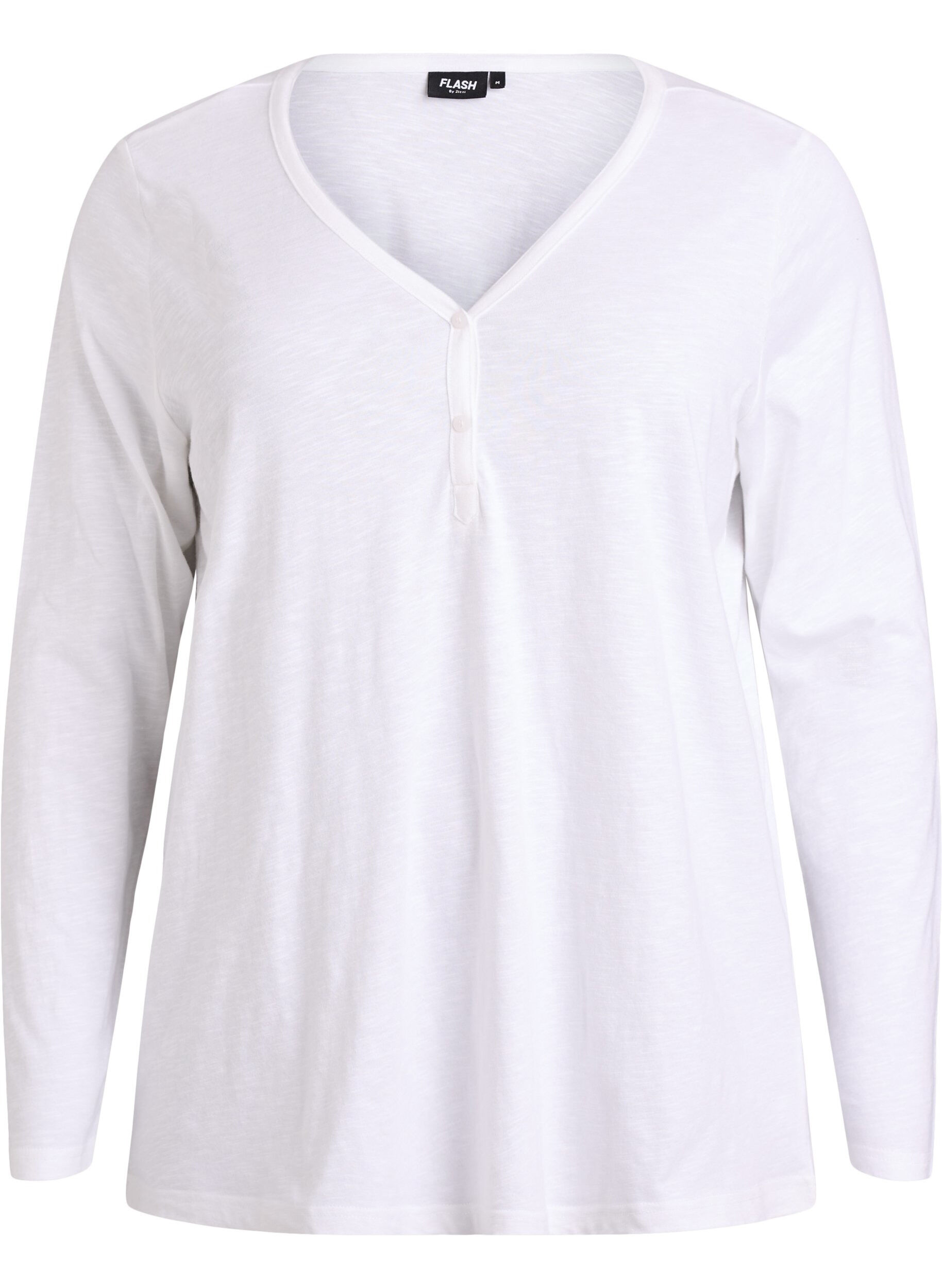 FLASH - Long-sleeved t-shirt with V-neck and buttons