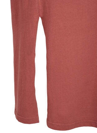 Cotton t-shirt dress with side slits, Mahogany, Packshot image number 3
