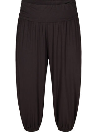 Loose-fitting capri trousers in viscose, Black, Packshot image number 0