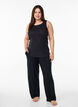 Night top in organic cotton with a textured pattern, Black, Model image number 1