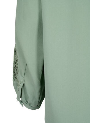 Long sleeve blouse with crochet details, Green Bay, Packshot image number 4
