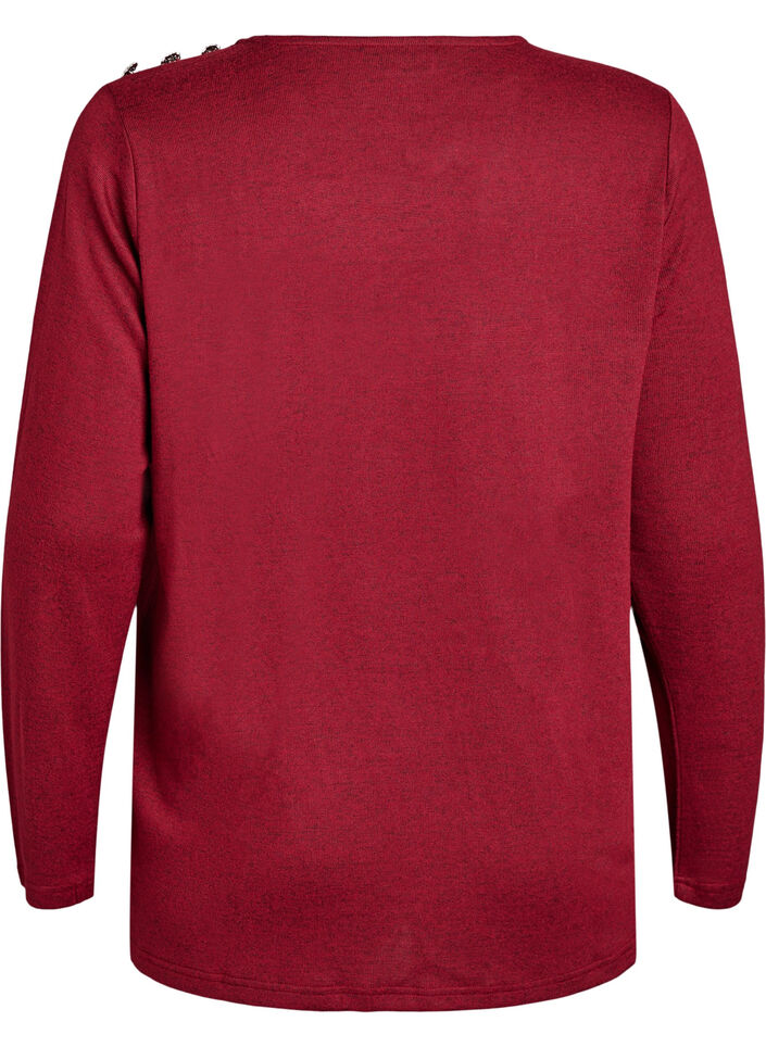 Blouse with decorative buttons, Red, Packshot image number 1