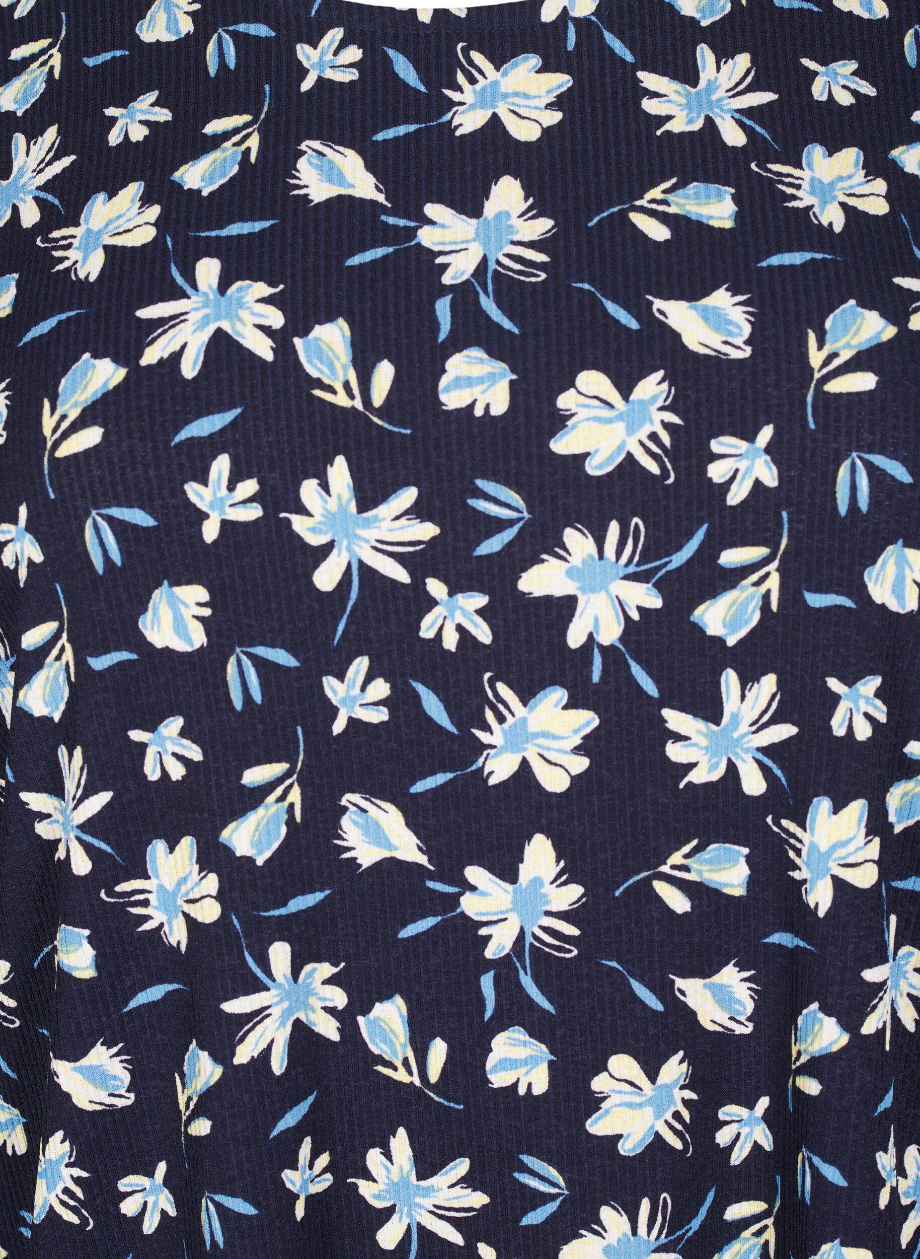 Zizzifashion Blouse with long sleeves and floral print, Blue, Packshot image number 2