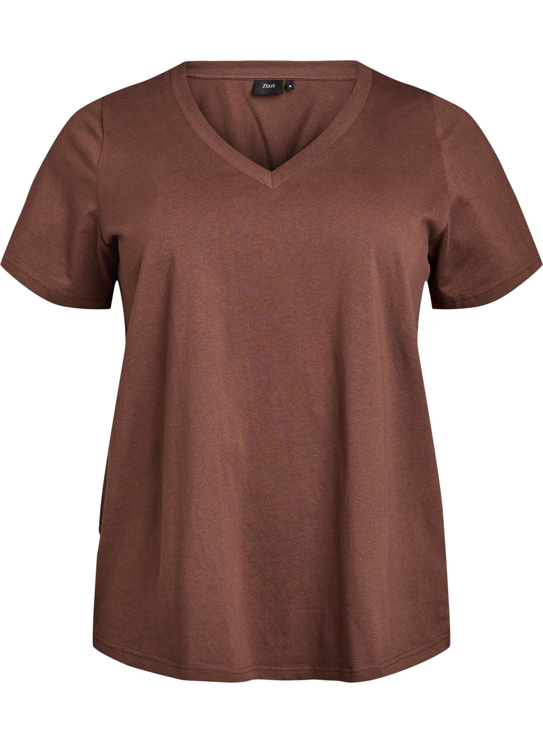 Basic cotton T-shirt with a V-neck