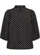 Shirt with dotted pattern and 3/4 sleeves, Black, Packshot image number 0