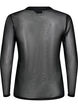Solid coloured mesh blouse, Black, Packshot image number 1