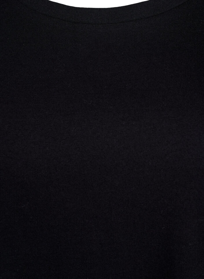 T-shirt with Broderie Anglaise sleeves, Black, Packshot image number 2