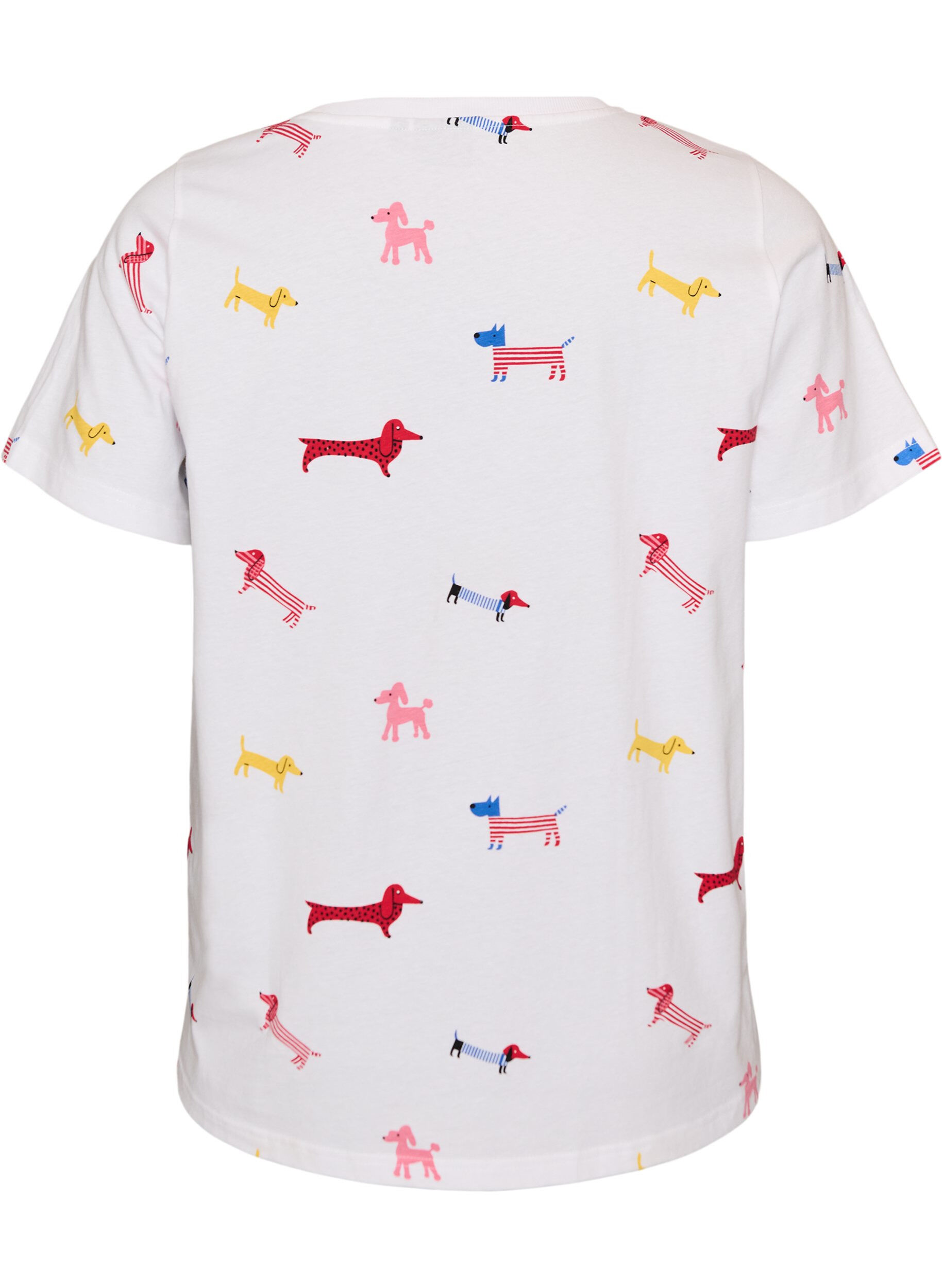 ZizzifashionCotton T-shirt with dog print, White, Packshot image number 1