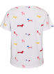 Cotton T-shirt with dog print, White, Packshot image number 1