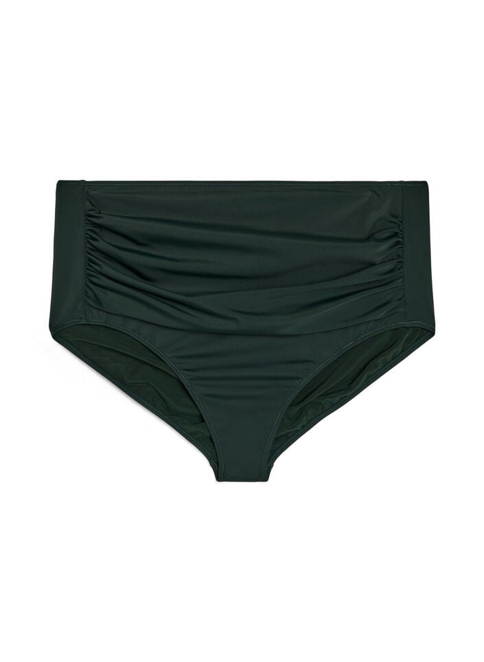 High-waisted bikini briefs with draping, Green, Packshot image number 0