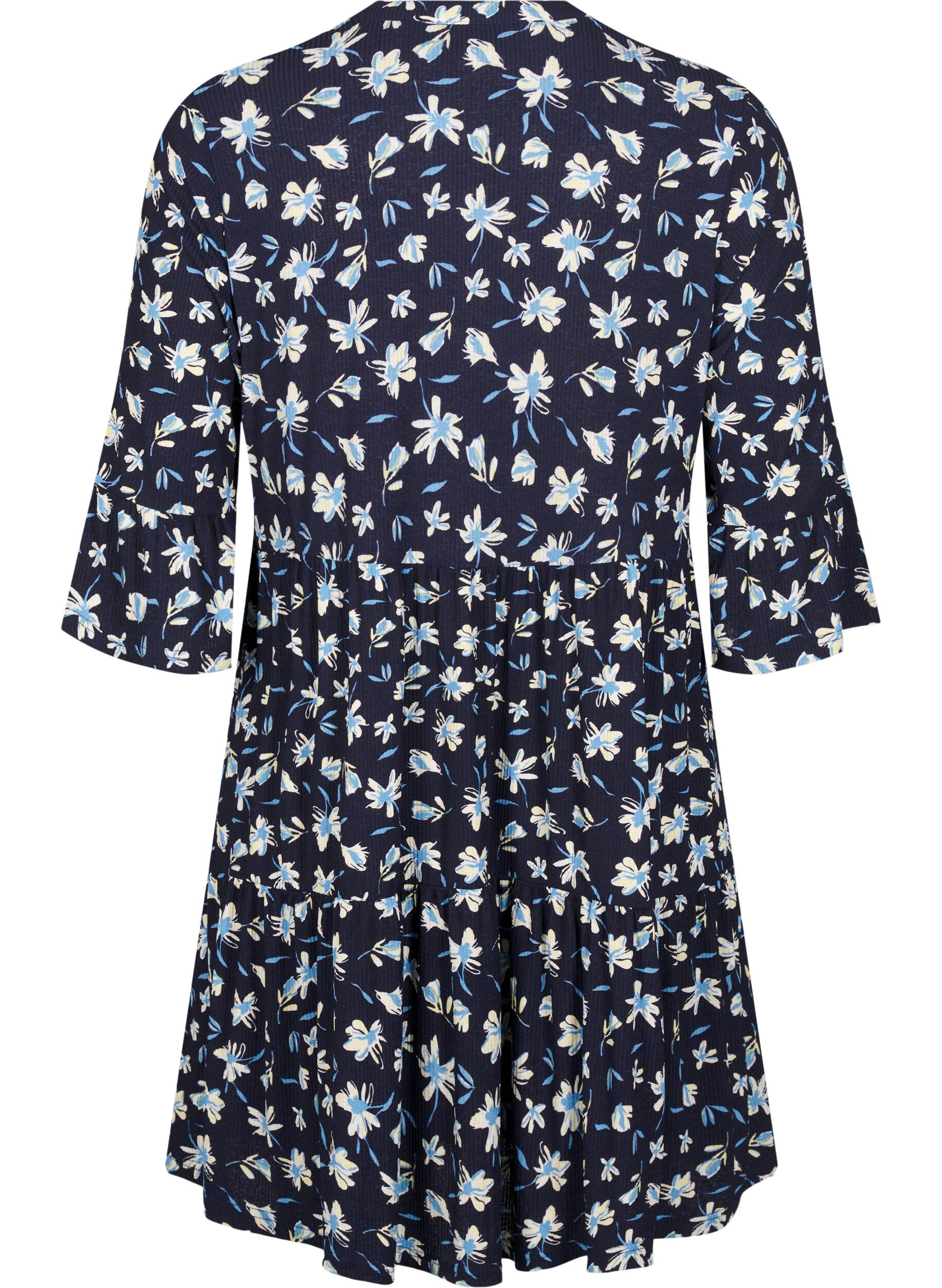 Zizzifashion Short A-line dress with floral print, Blue, Packshot image number 1