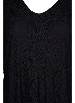 Lace Dress with 3/4 sleeves, Black, Packshot image number 2