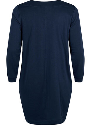 Sweatshirt dress with v-neckline, Navy Blazer, Packshot image number 1