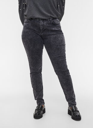 High-waisted Amy jeans , Grey Denim, Model image number 2
