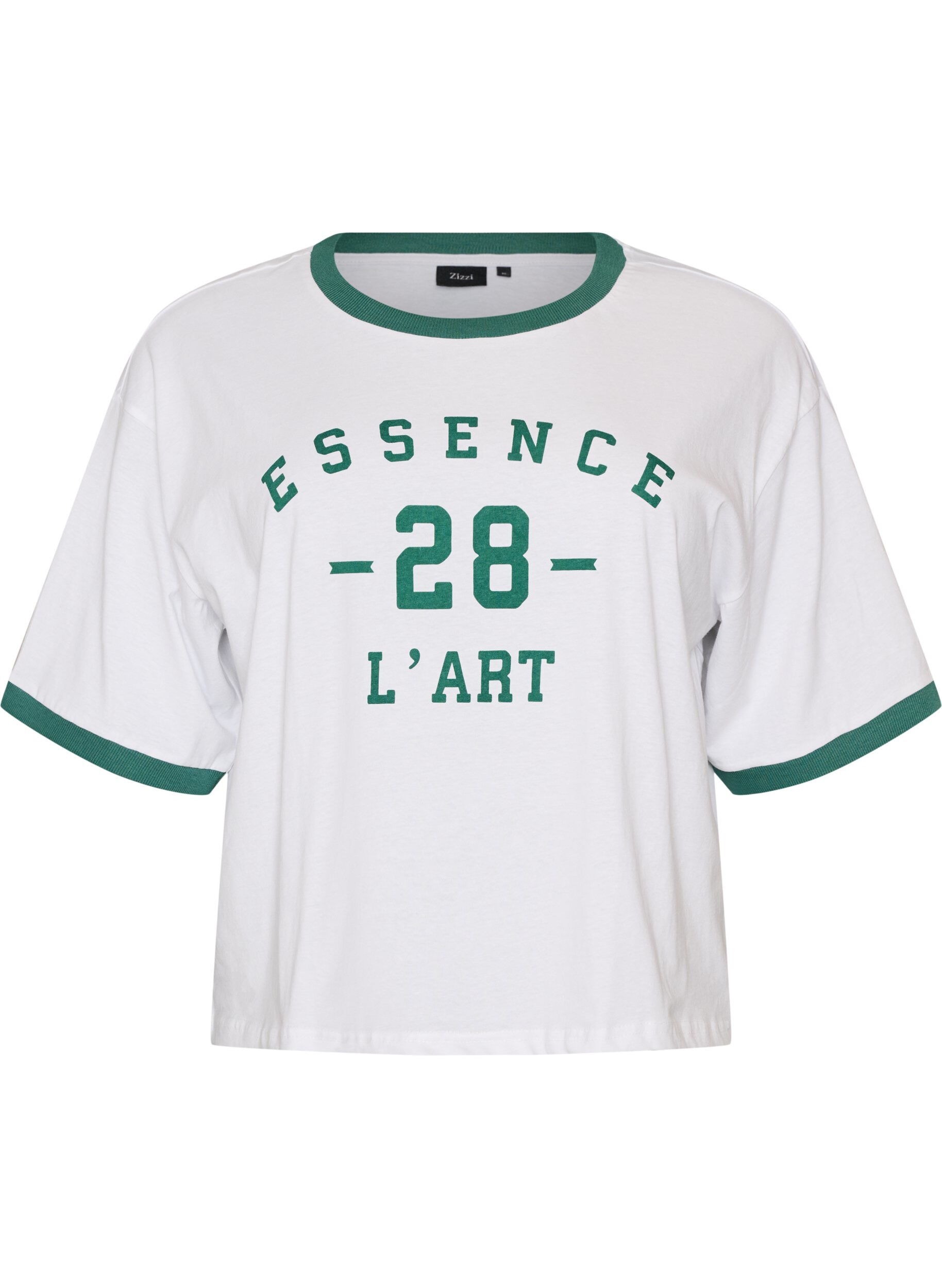 Cotton T-shirt with text print and boxy fit