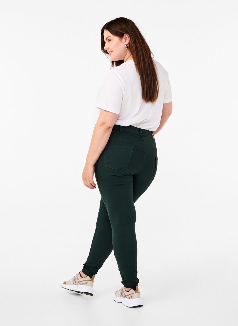 Slim fit trousers with pockets, Green, Model image number 1