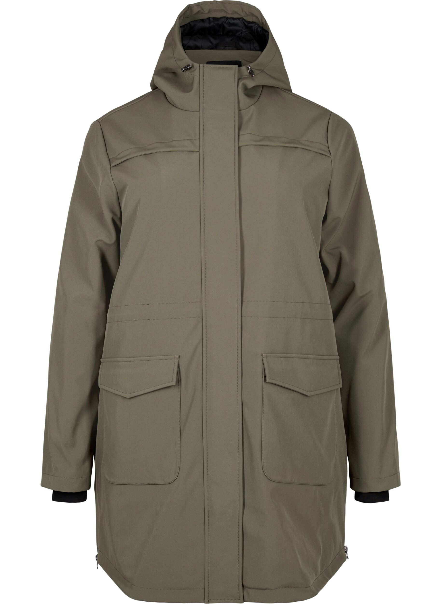 Zizzifashion Water-repellent softshell jacket with quilted lining, Green, Packshot image number 0