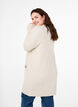 Ribbed Knit Cardigan with Pockets, Beige, Model image number 2