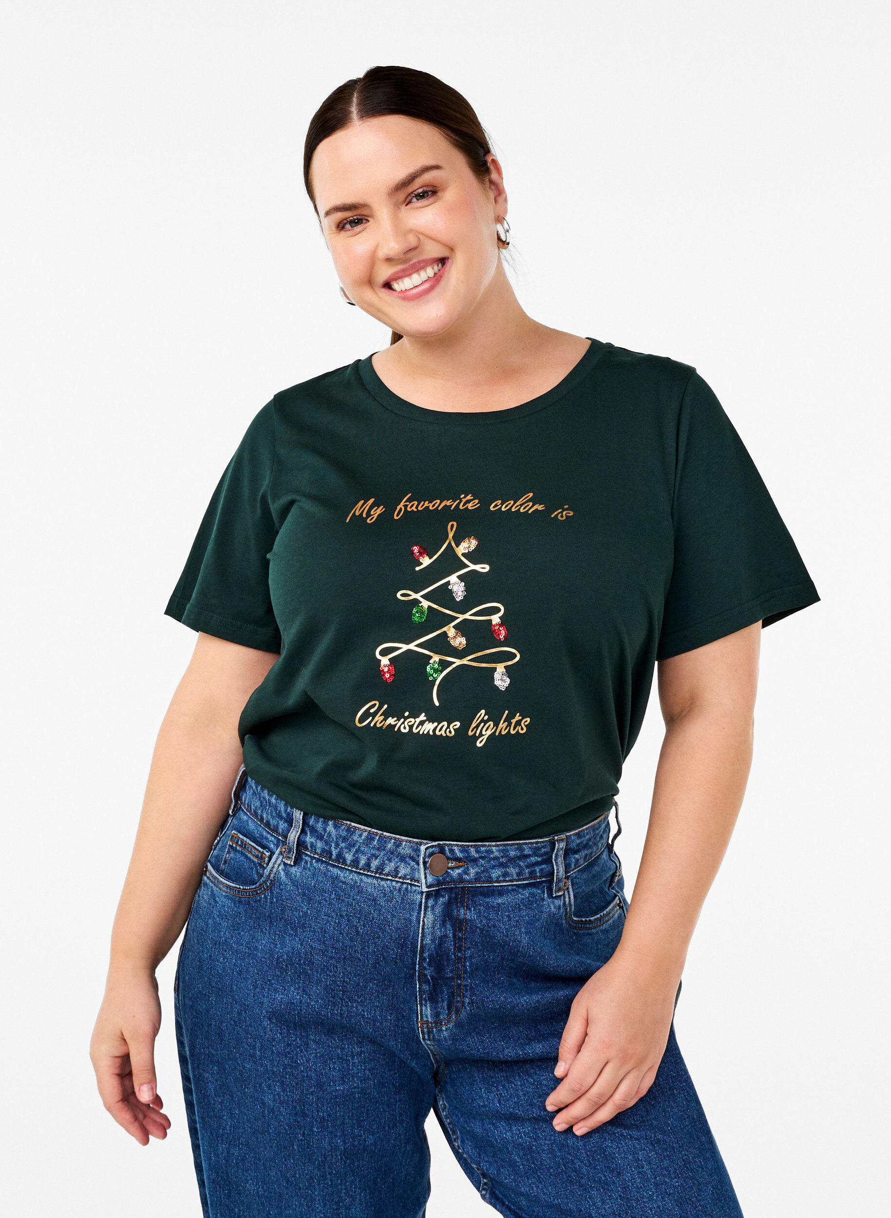 Zizzifashion Christmas t-shirts in 100% cotton, Scarab w. Tree, Model image number 0