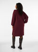 Short knitted dress with wavy hem and slits, Red, Model image number 2