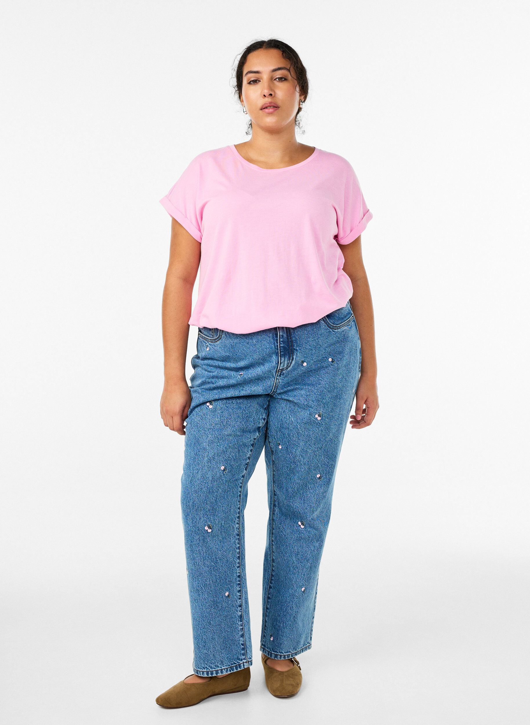 Zizzifashion 2-pack short-sleeved t-shirts, Pink, Model image number 1