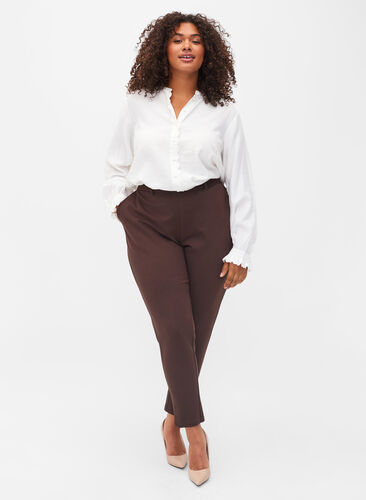 Cropped trousers with pockets, Coffee Bean, Model image number 0