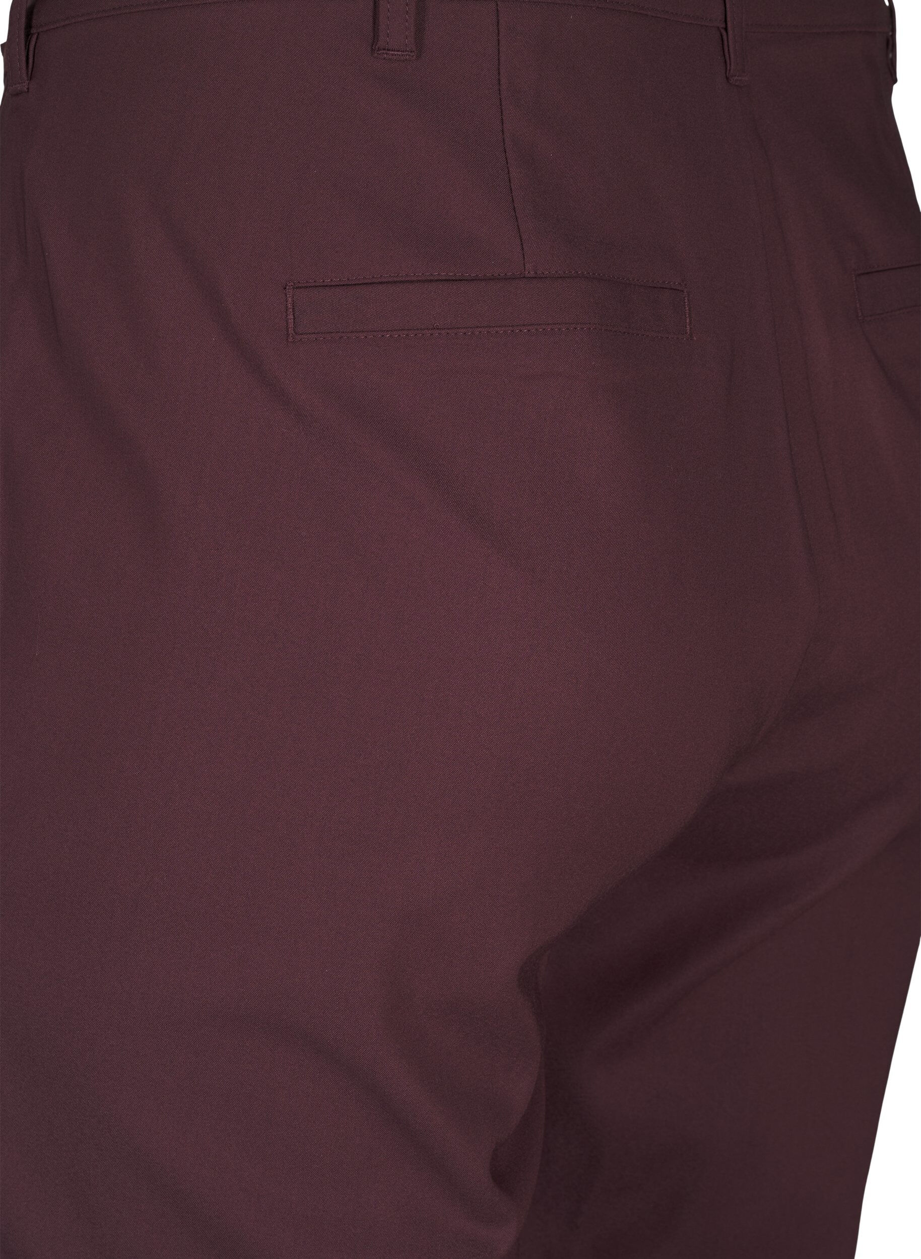 Zizzifashion High-waisted trousers with straight legs, Dark Bordeaux, Packshot image number 3