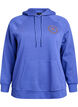 Hoodie with embroidered front motif, Blue, Packshot image number 0