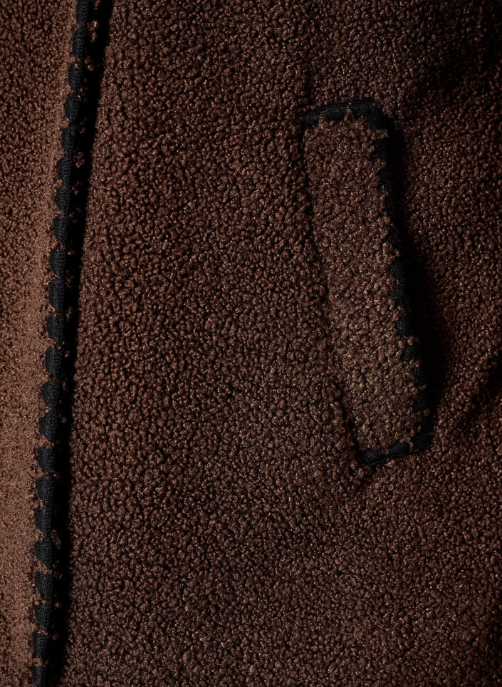 Teddy jacket with contrast details, Brown, Packshot image number 2